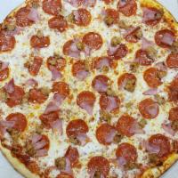 Meat Lovers Pizza · Pepperoni, sausage, Canadian bacon. 