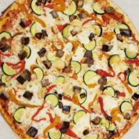 All Roasted Veggie Pizza · Eggplant, garlic, and roasted yellow and red peppers.