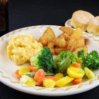 Vegetable Plate · Choice of any 2 of side dishes served with biscuits or a roll.
