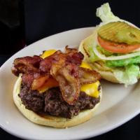Granny's Grandburger Sandwich Only · A mouth-watering 1/2 lb. of ground beef. Served on a bun with lettuce, tomato, onion, and pi...