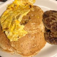 Breakfast Combo Platter · 3 pancakes, 2 eggs any style and choice of meat.