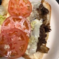 Hot Cheese Steak · Provolone cheese and grilled onions.