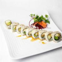Bonsai Roll · Tempura vegetables with sweet sauce and sesame seeds.