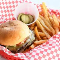 Double Cheeseburger · 2- 1/4 lb. patties with pepperjack cheese, crisp lettuce, tomato, Cajun mayo and pickle serv...