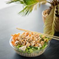 Hula Shrimp Bowl · Shrimp, green onion, cucumber, crab stick , avocado, masago , og sauce , sriracha aioli , co...