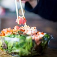The Duke Mix Bowl · Tuna, salmon, shrimp, seaweed salad, jalapeno , sweet onion, edamame, cucumber, ponzu, OG sa...