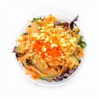 Spicy Kani Salad · Crab stick, cucumber, masago (contains gluten), tempura flakes (contains gluten).