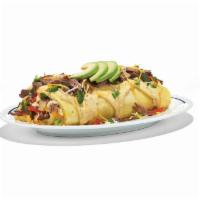 Spicy Poblano Omelette · We've put the eat in heat. Our omelette stuffed with fire-roasted Poblano peppers, red bell ...