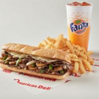 Philly Combo · Served with fries and drink.