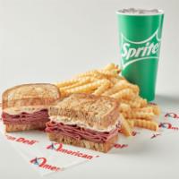 Reuben Combo · Comes with choice of side and drink.