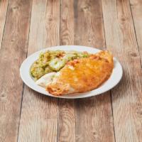 45. Grande Burrito Supreme · 1 piece. A beef and bean burrito smothered and topped with lettuce, cheese, sour cream and g...