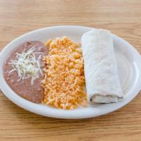 Burrito Any Meat Combination Plate · Original burrito with rice, beans, onions and cilantro with any meat