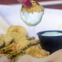 Fried Pickles · pickle chips, avocado ranch