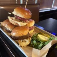 Hudson Sliders · angus ground chuck patties, caramelized onions, pickle