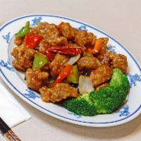 General Tso's Chicken · Lightly battered chicken that's crispy on the outside and juicy on the inside covered with a...