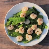 Shanghi Snow Peas with Shrimp Dinner · Water chestnuts and fresh Snow peas stir-fried in our light sauce made from rice wine and sc...
