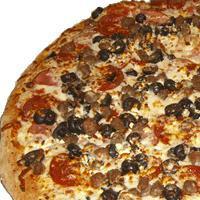 San Francisco Special Pizza · Pepperoni, black olives, sausage, feta cheese and Canadian bacon.