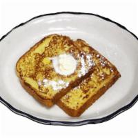 1/2 French Toast Breakfast · Two pieces of our signature French toast with butter and syrup.