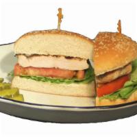 Chicken Breast Sandwich · Charbroiled chicken breast, mayonnaise, lettuce and tomato on a sesame seed bun.