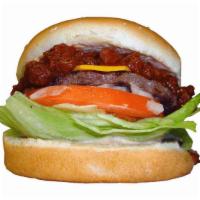 Chili Cheeseburger · ¼ lb. patty and cheese with chili, lettuce, tomato, onion & 1000 island dressing.