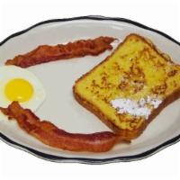  Kids French Toast & Egg Breakfast · One piece of our signature French toast, one egg cooked to order, and two pieces of bacon or...