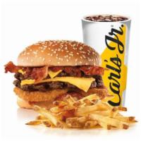 Double Western Bacon Cheeseburger Combo · Served with small drink and small fry.