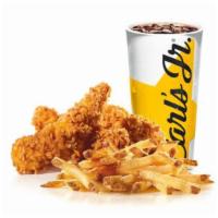 3 pc chicken tender Combo · Served with small drink and small fry.