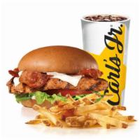 Charbroiled Chicken Club Sandwich Combo · Served with small drink and small fry.