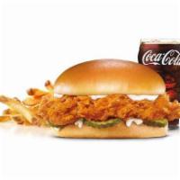Hand-Breaded Chicken Sandwich Combo · Premium, all-white chicken fillet, hand-dipped in buttermilk, lightly breaded and fried to a...
