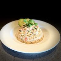 Crab Meat Fried Rice · Crab meat, egg, onion, tomato and scallions. 