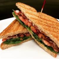 BLT Sandwich · The classic bacon, lettuce and tomato on multigrain with a side salad.