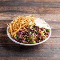 Special Ground Sirloin Salad · Mixed greens, chihuahua cheese, jicama, tomato, red onion, cilantro, purple cabbage, queso f...