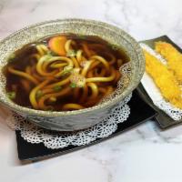 Shrimp Tempura Udon · Noodle soup with shrimp tempura.