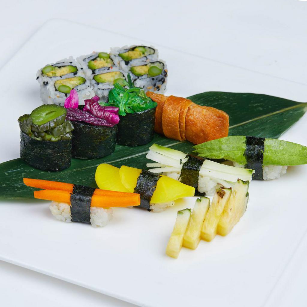 Vegetarian Sushi Combo · 8 pieces assorted vegetables with garden vegetable roll.