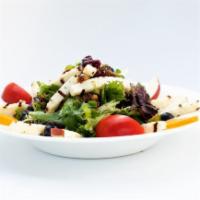 Cyprus Salad · A satisfying combination of organic baby greens, apples, walnuts, figs, pomegranates, & ...