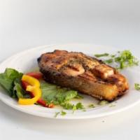 Grilled Salmon Filet · Grilled Atlantic Salmon, drizzled w/ lemon & olive oil