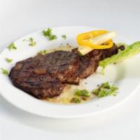 Rib Eye Steak · Tender USDA rib eye simply cooked to perfection & lightly seasoned