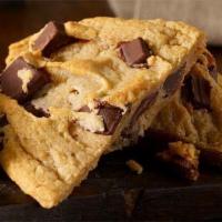 Chocolate Chunk Cookie · Milk chocolate chunks in a golden brown cookie