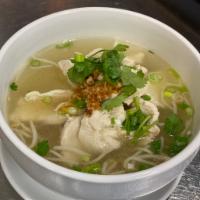 Thai Noodle Soup · Thai special broth noodle soup with your meat choices fried garlic, cilantro and green onion 