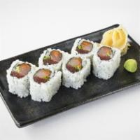 Sakana Sanshu Roll · Tuna, salmon, yellowtail & scallions (gluten free)