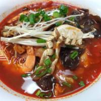 BK Seafood Jjamppong · Spicy seafood soup with various vegetables and seafood with noodle rice. This Item won't be ...