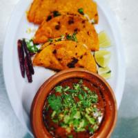 Quesa birria  · Served with 3 tacos birria and small consome 
Tacos with onion cilantro birria and mozarella...