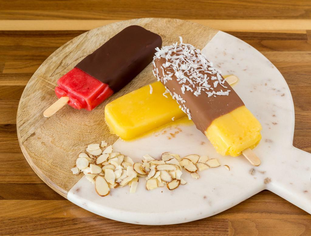Dipped Sorbet Bar · A refreshing sorbet made with real fruit, serve on a stick and dipped in your choice of chocolate