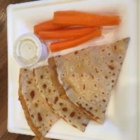 Kids Crepe · Cheddar cheese crepe with side of veggies.
