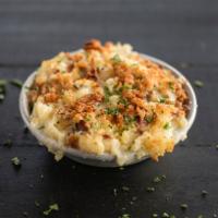 Mac and Cheese · Pasta shells and spiced pepper jack cheese sauce with bacon, topped with herbed bread crumbs...