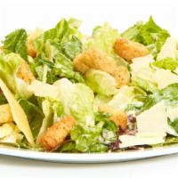 Caesar Salad · Mixed lettuce with grated parmesan cheese and croutons, with Caesar dressing on the side.

