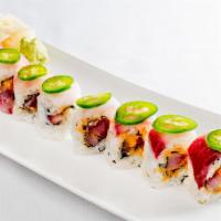 The Firecracker Special Roll · Eight pieces crunchy spicy yellowtail with jalapeno.