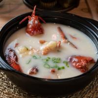 Lobster Congee 生猛龙虾粥 · Congee with whole lobster or