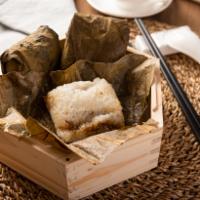 Sticky Rice with  lotus leaf  瑶柱珍珠糯米鸡 · 3 pieces.