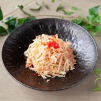 Kani Salad · Crabmeat, tobiko, cucumber, crunchy mixed with spicy mayo